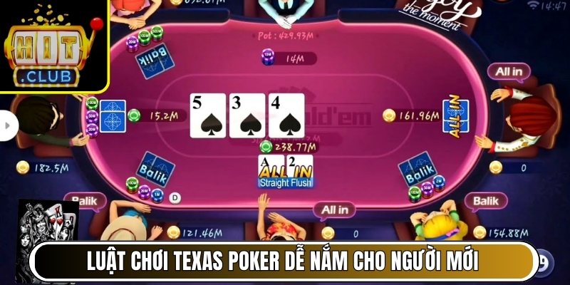 Luật chơi Texas Poker dễ nắm cho người mới nhập cuộc